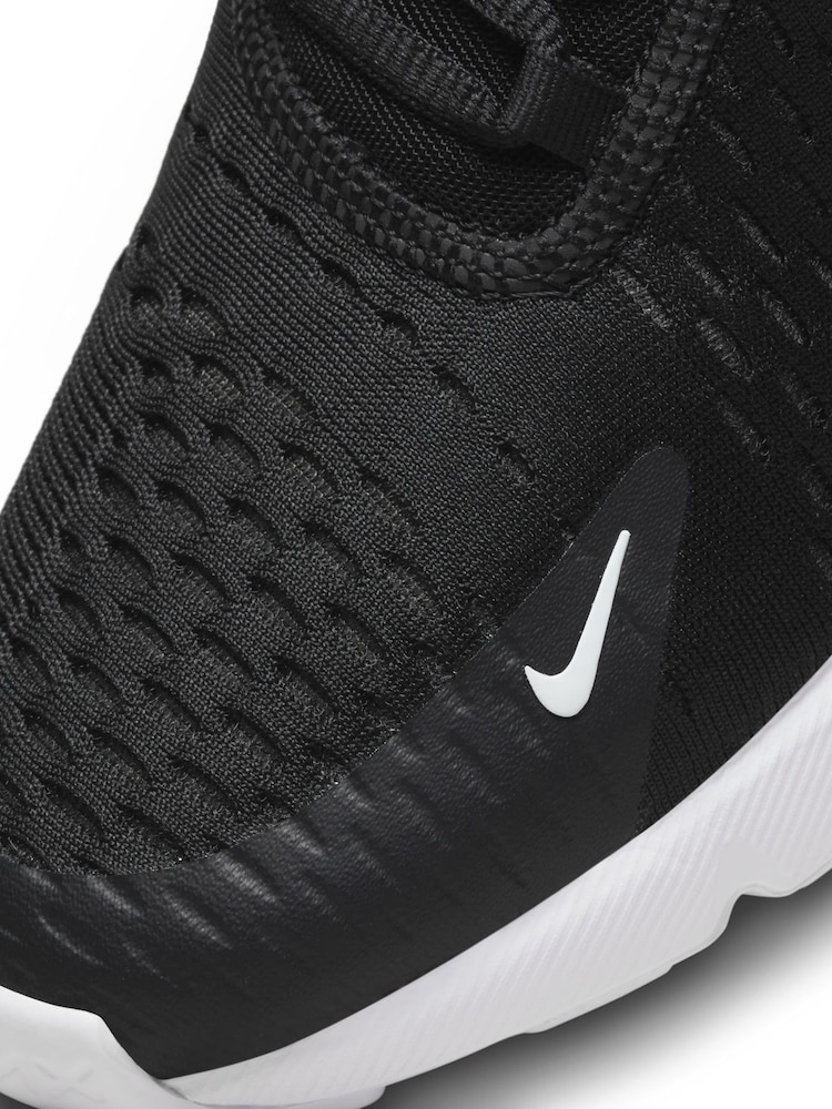 Nike Black White Youth Air Max 270 Trainers - Image 8 of 8