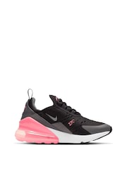 Nike Black/Pink Youth Air Max 270 Trainers - Image 1 of 10