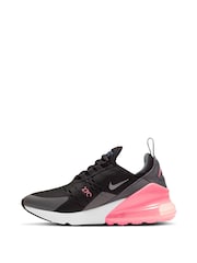 Nike Black/Pink Youth Air Max 270 Trainers - Image 2 of 10