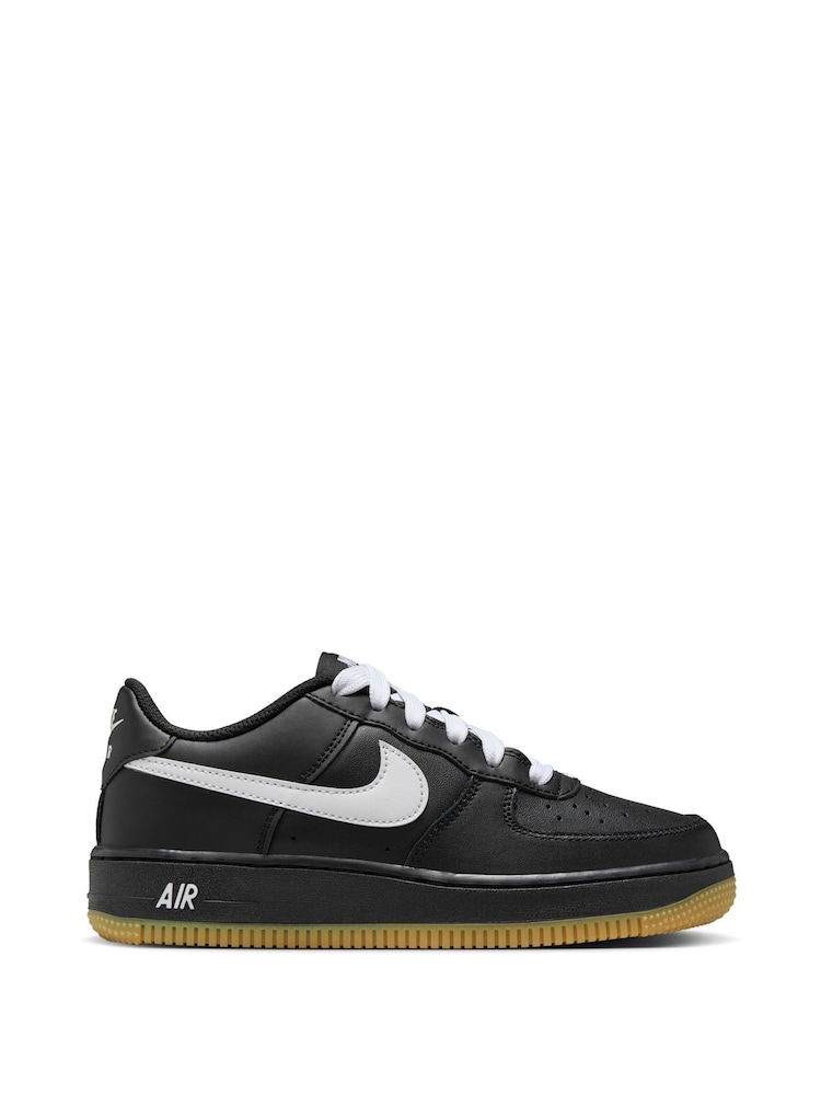 Nike Black/White Gum Sole Air Force 1 LV8 Trainers - Image 1 of 11
