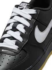 Nike Black/White Gum Sole Air Force 1 LV8 Trainers - Image 10 of 11