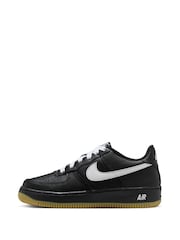 Nike Black/White Gum Sole Air Force 1 LV8 Trainers - Image 2 of 11