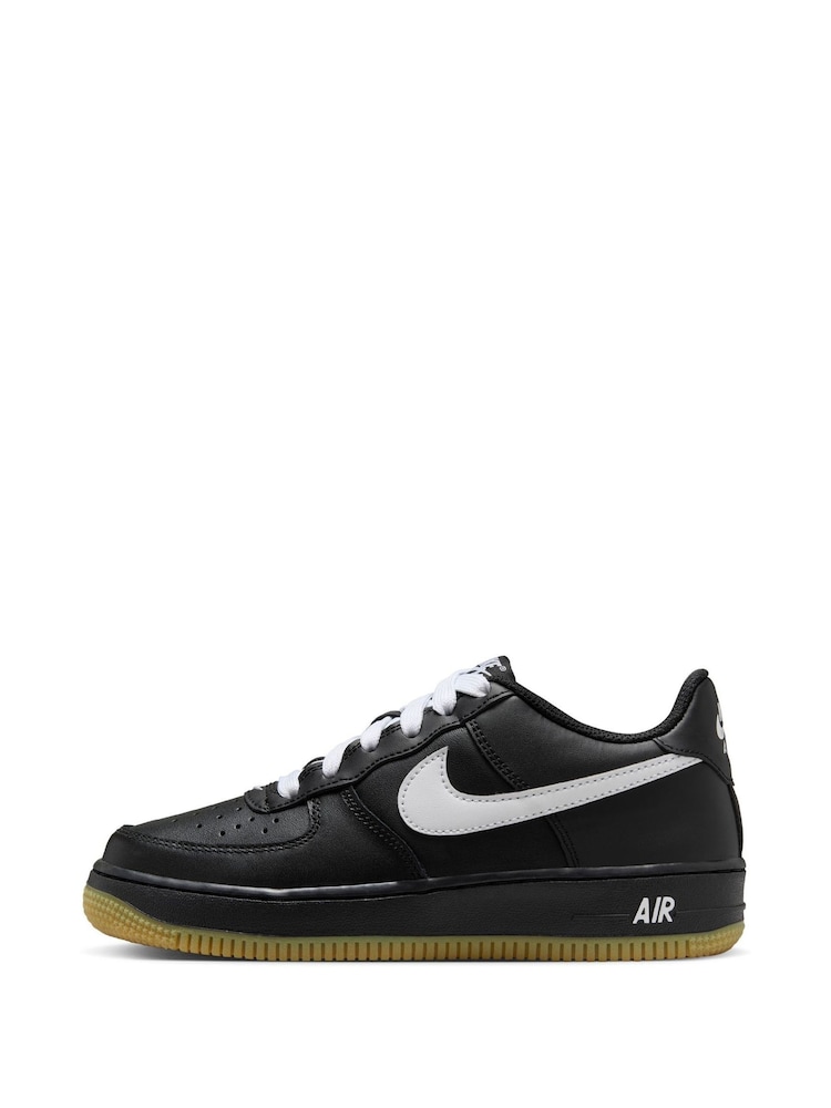 Nike Black/White Gum Sole Air Force 1 LV8 Trainers - Image 2 of 11