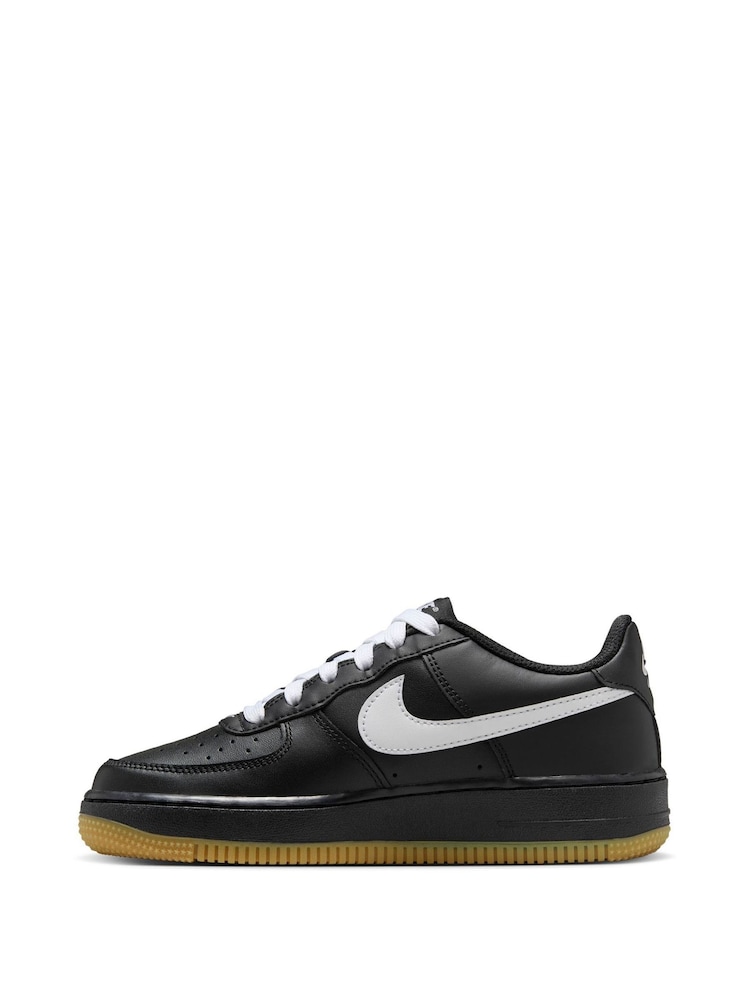 Buy Nike Black/White Gum Sole Air Force LV8 Trainers from the