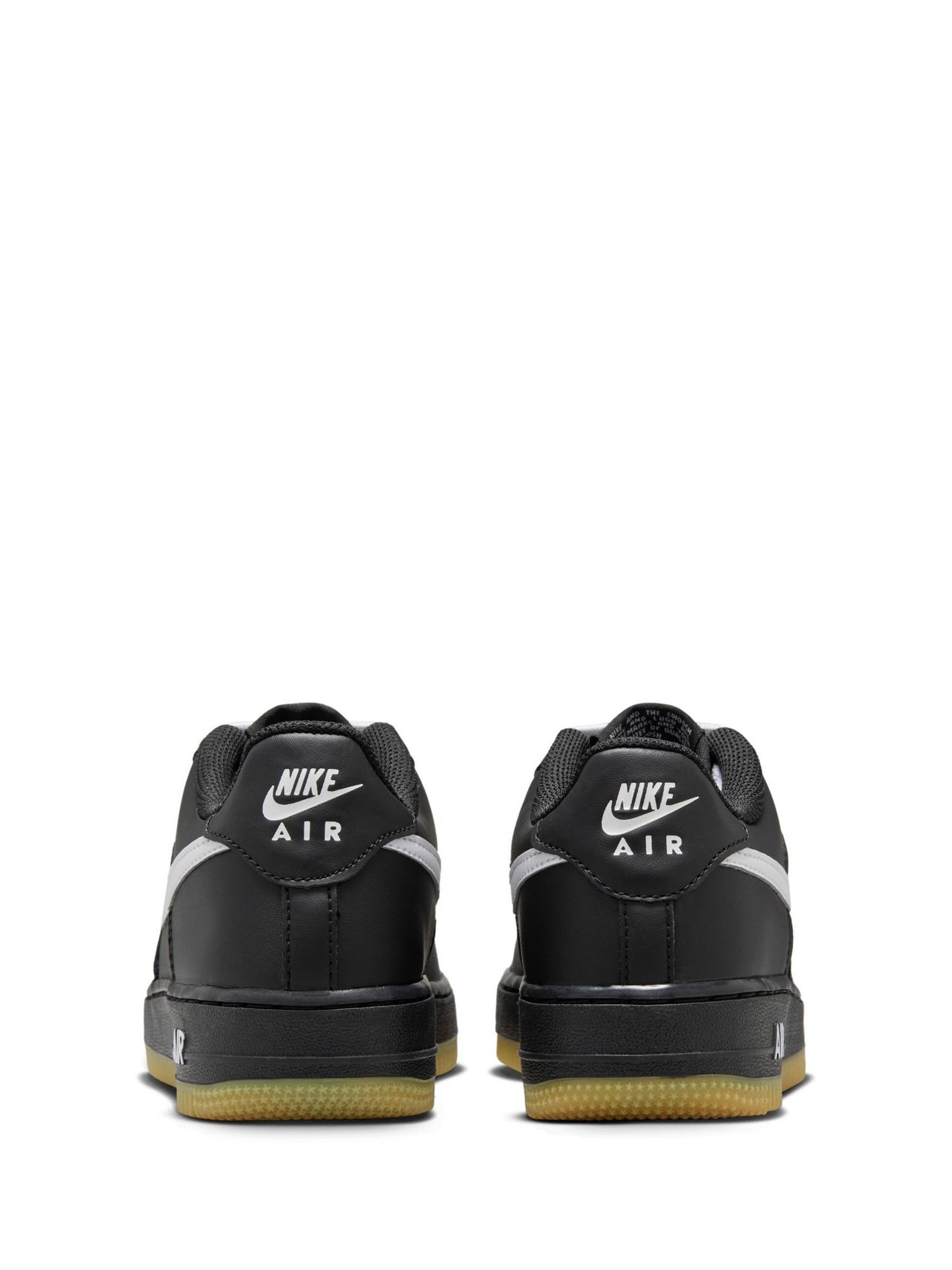 black leather air force 1 white sole