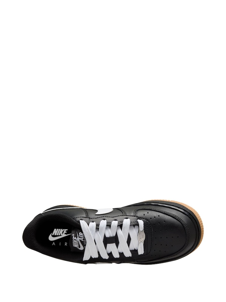 Nike Black/White Gum Sole Air Force LV8 Trainers