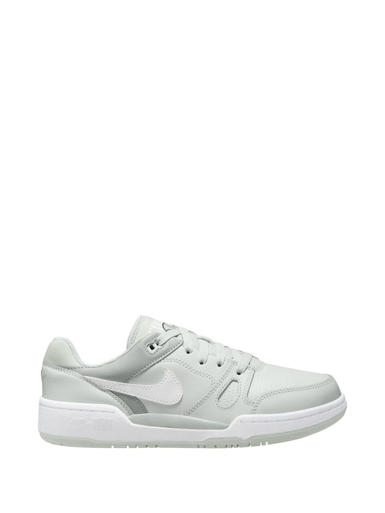 Nike Grey/White Youth Full Force Low-Top Trainers - Image 1 of 4