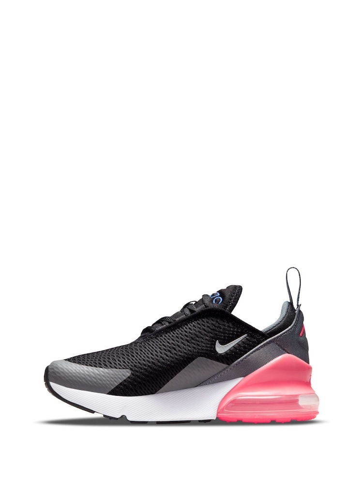 Nike Black/Pink Junior Air Max 270 Trainers - Image 2 of 8