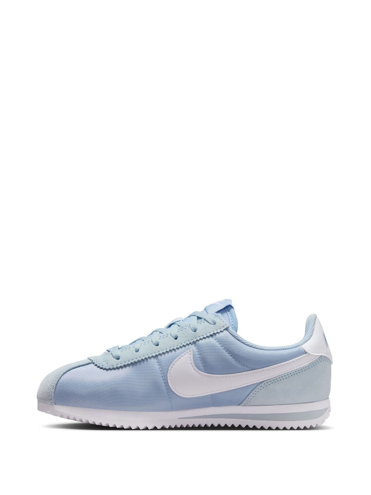 Nike Light Blue White Youth Cortez Trainers - Image 2 of 8