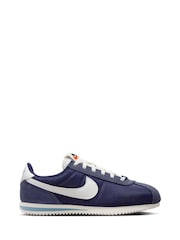 Nike Midnight Navy Aqua Youth Cortez Trainers - Image 1 of 10