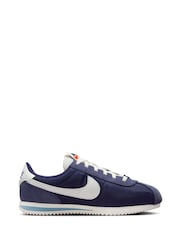 Nike Midnight Navy Aqua Youth Cortez Trainers - Image 3 of 10