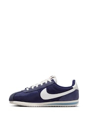 Nike Midnight Navy Aqua Youth Cortez Trainers - Image 4 of 10