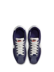 Nike Midnight Navy Aqua Youth Cortez Trainers - Image 7 of 10