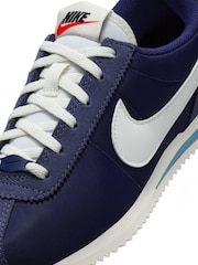 Nike Midnight Navy Aqua Youth Cortez Trainers - Image 9 of 10