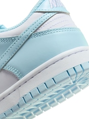 Nike White/Glacier Blue Youth Dunk Low Trainers - Image 11 of 11