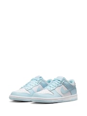 Nike White/Glacier Blue Youth Dunk Low Trainers - Image 3 of 9