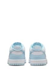 Nike White/Glacier Blue Youth Dunk Low Trainers - Image 4 of 9