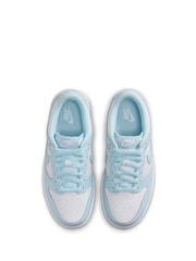 Nike White/Glacier Blue Youth Dunk Low Trainers - Image 5 of 9