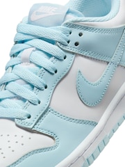 Nike White/Glacier Blue Youth Dunk Low Trainers - Image 8 of 9