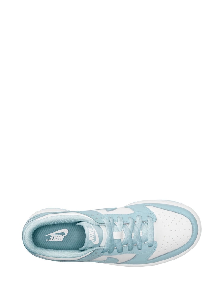 Buy Nike White/Glacier Blue Youth Dunk Low Trainers from the Next