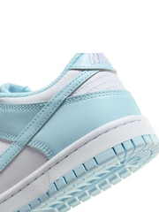 Nike White/Glacier Blue Youth Dunk Low Trainers - Image 9 of 9