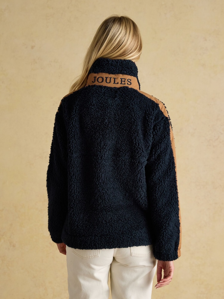Joules Tilly Navy Quarter Zip Borg Fleece - Image 2 of 7 Joules Tilly Navy Quarter Zip Borg Fleece - Image 2 of 7