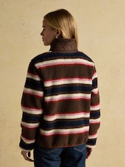 Lottie Chocolate Multi Stripe Borg Fleece - Image 2 of 11