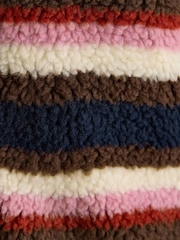 Lottie Chocolate Multi Stripe Borg Fleece - Image 9 of 11