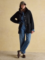 Joules Sadie Black Longline Fleece Jacket - Image 7 of 9