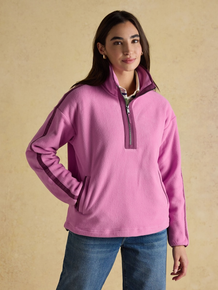 Joules Orla Violet Quarter Zip Fleece - Image 1 of 9