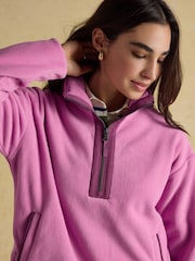 Joules Orla Violet Quarter Zip Fleece - Image 4 of 9