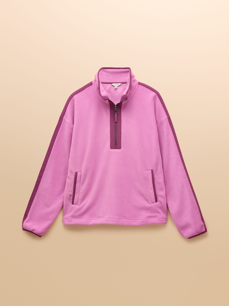 Joules Orla Violet Quarter Zip Fleece - Image 9 of 9