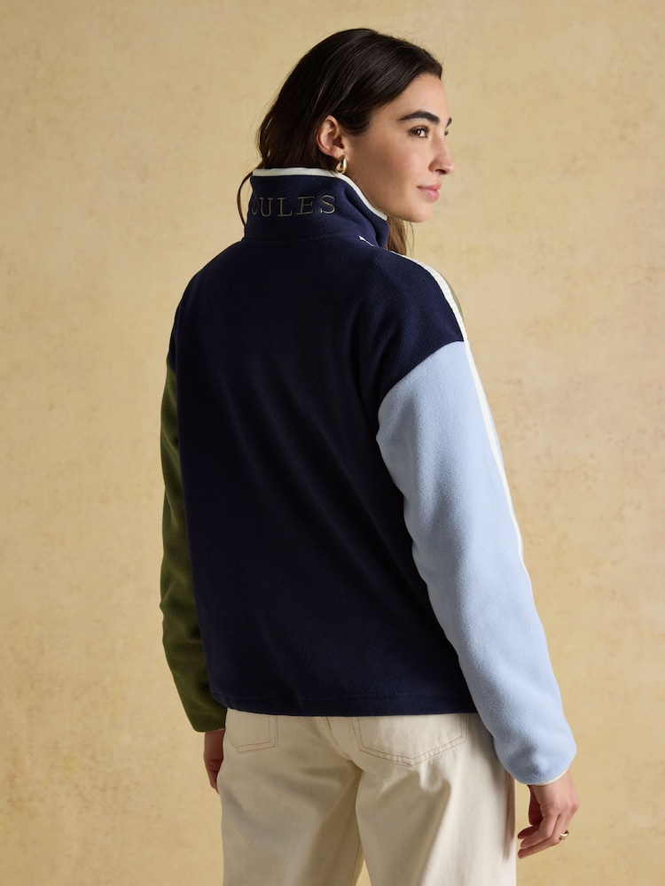 Joules Orla Blue Hotch Potch Quarter Zip Fleece - Image 2 of 8