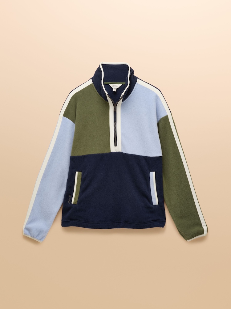 Joules Orla Blue Hotch Potch Quarter Zip Fleece - Image 8 of 8