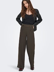 JDY Brown Wide Leg Trousers - Image 1 of 7