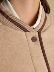 Joules Margot Neutral Varsity Fleece Jacket - Image 9 of 10