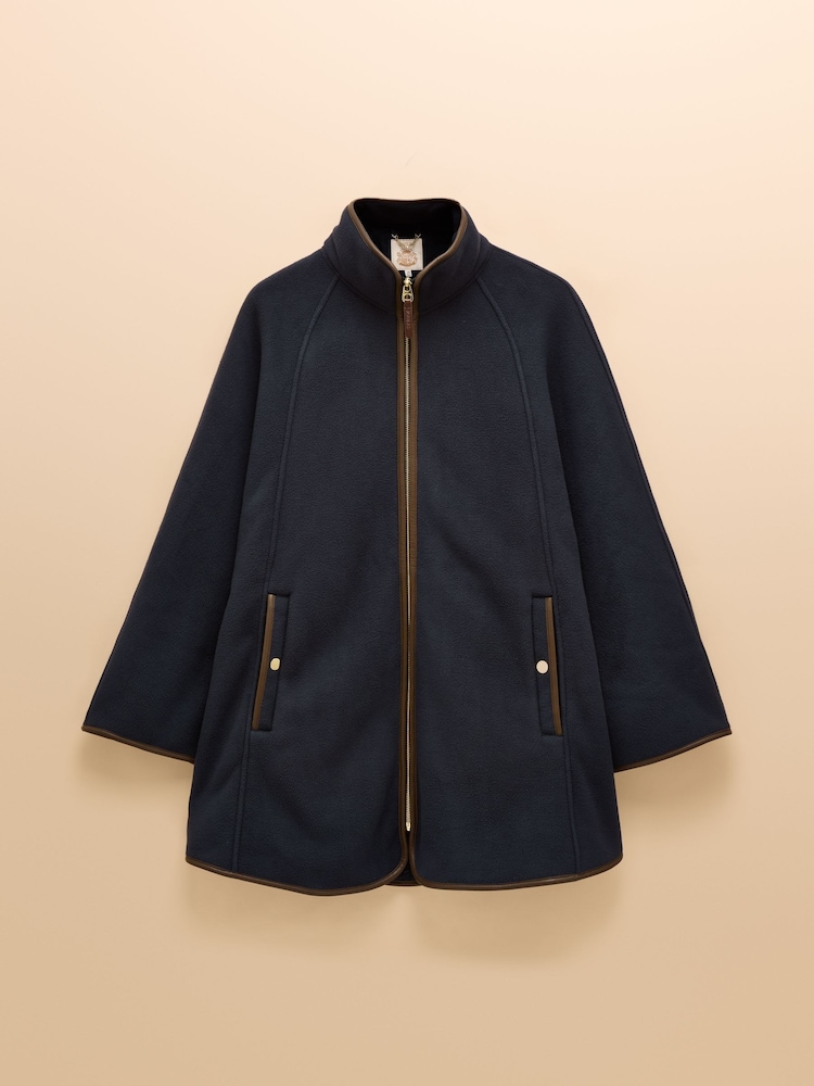 Heritage Navy Fleece Longline Cape - Image 10 of 10 Heritage Navy Fleece Longline Cape - Image 10 of 10