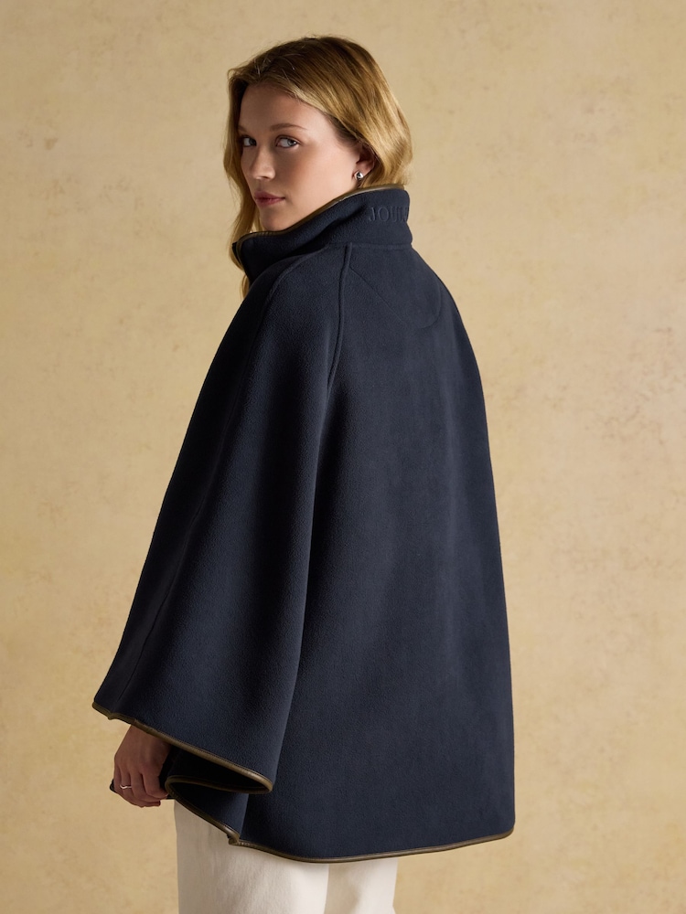 Heritage Navy Fleece Longline Cape - Image 2 of 10 Heritage Navy Fleece Longline Cape - Image 2 of 10