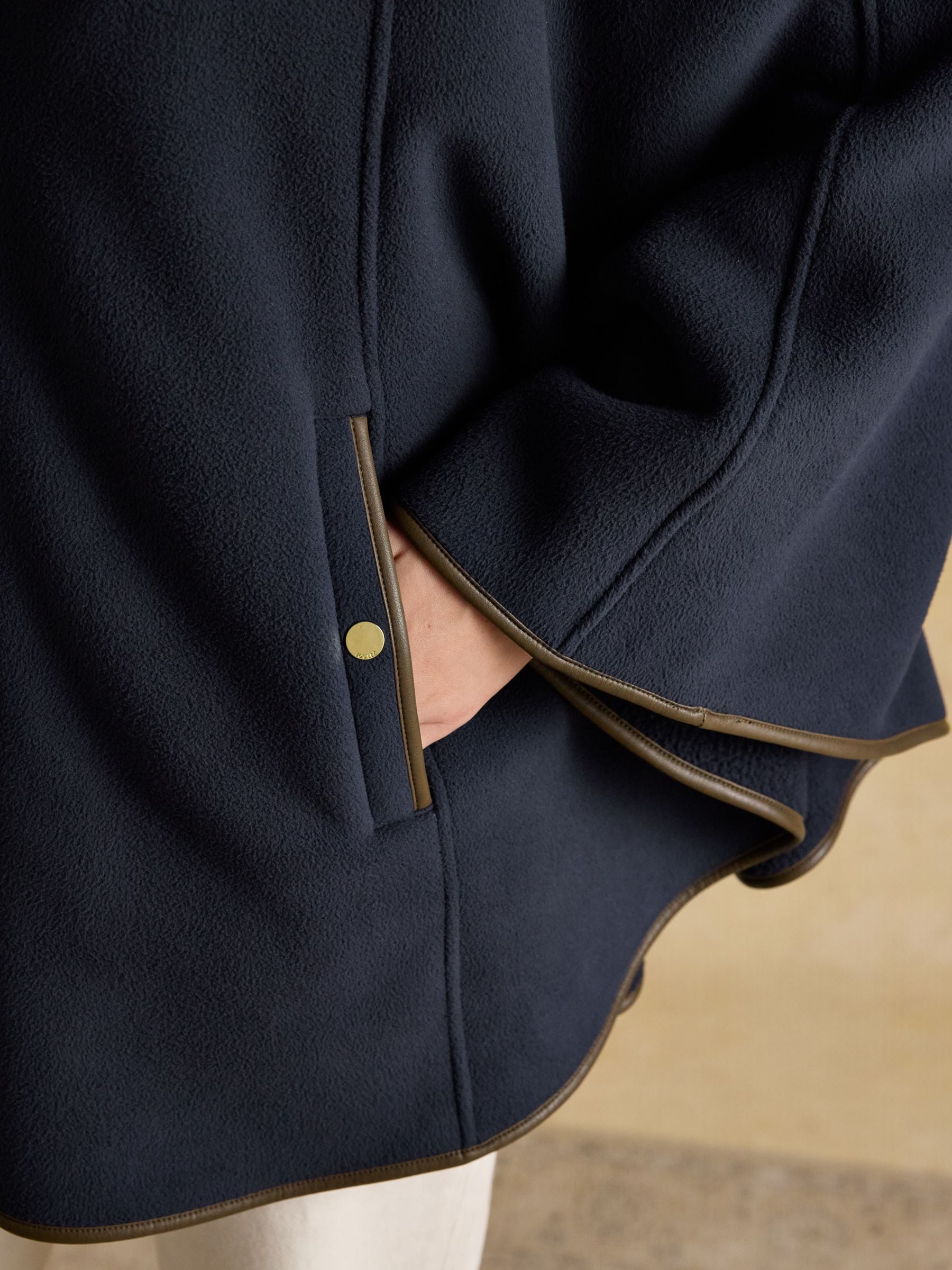 Buy Joules Heritage Navy Longline Polar Fleece Longline Cape from