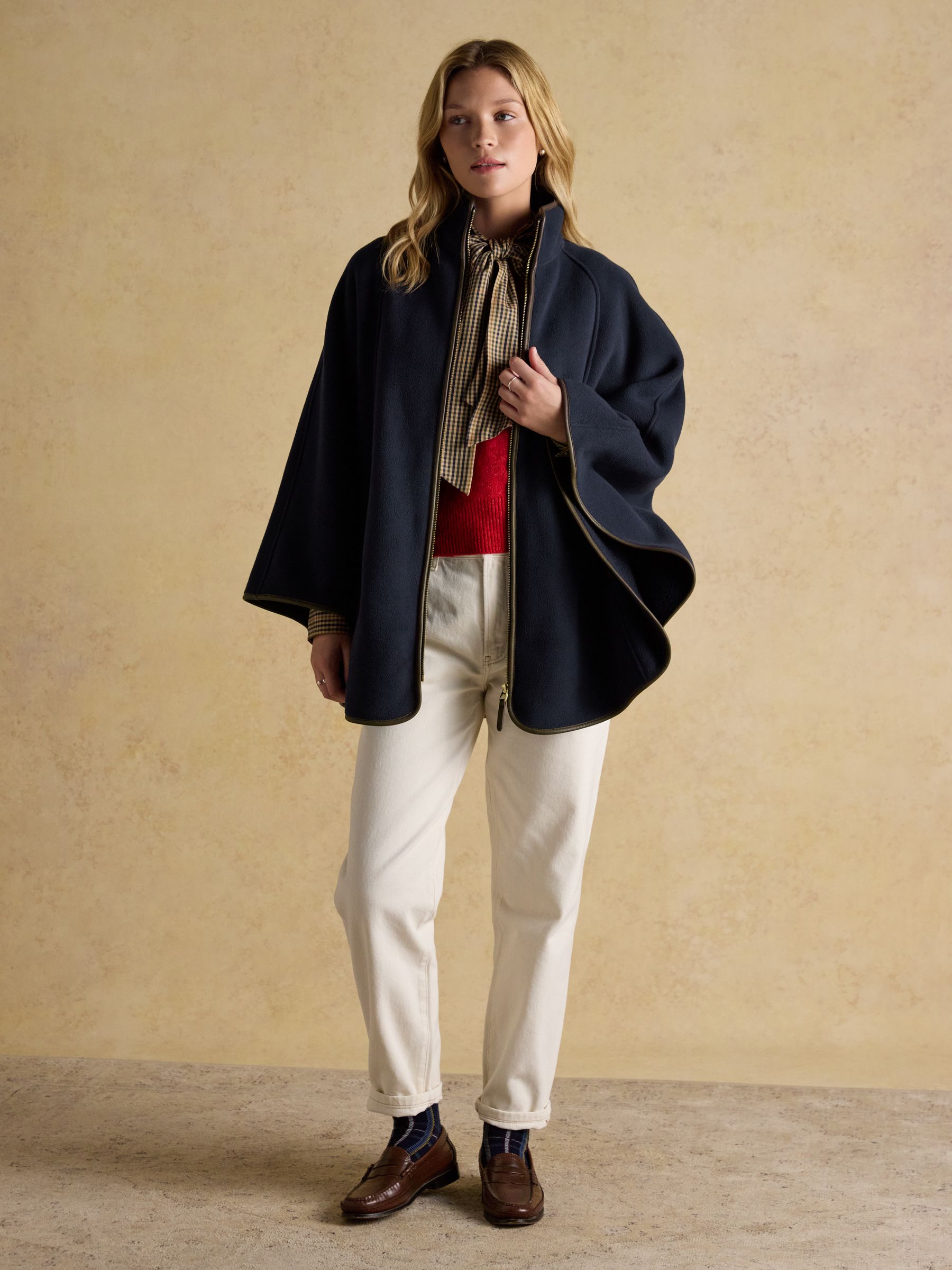 Buy Joules Heritage Navy Longline Polar Fleece Longline Cape from