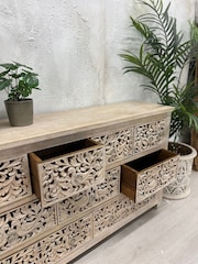 Kirei Home Cream Intricate Hand Carved 9 Drawer Chest Of Drawers - Image 3 of 4