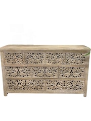 Kirei Home Cream Intricate Hand Carved 9 Drawer Chest Of Drawers - Image 4 of 4
