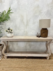 Kirei Home Cream Elegant Hand Carved Console Table - Image 1 of 6