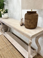 Kirei Home Cream Elegant Hand Carved Console Table - Image 3 of 6