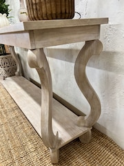 Kirei Home Cream Elegant Hand Carved Console Table - Image 4 of 6