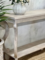 Kirei Home Cream Elegant Hand Carved Console Table - Image 5 of 6