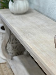 Kirei Home Cream Elegant Hand Carved Console Table - Image 6 of 6