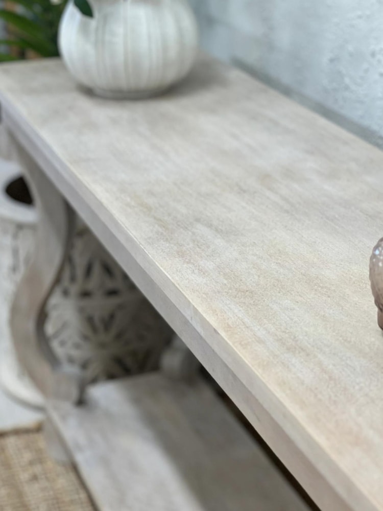 Kirei Home Cream Elegant Hand Carved Console Table - Image 6 of 6
