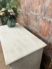 Kirei Home White Hand Carved Floral 2 Door Sideboard - Image 3 of 4