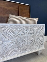 Kirei Home White Intricate Hand Carved Storage Box - Image 3 of 5